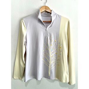 J. Mclaughlin shirt long sleeve artsy sports golf novelty print women XL